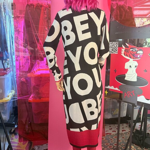 Desigual Unique Maxi Print Dress with “Be You” Slogan - Size L, NWT - Picture 9 of 11